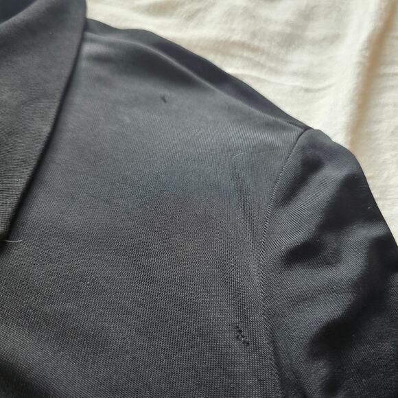 Vintage Fendi Polo Shirt Size 40/ M FF Logo Button Black Long Sleeve Cropped - Picture 6 of 8